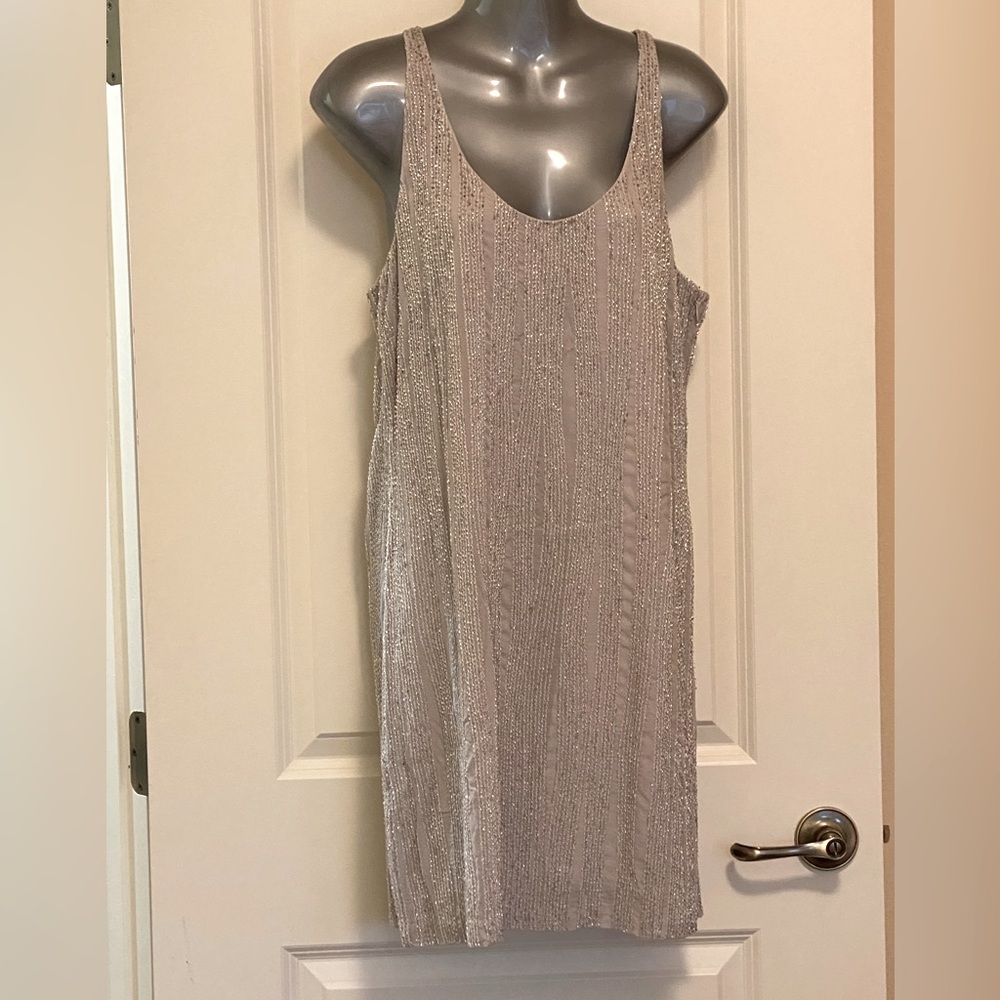 Halston beaded cocktail dress